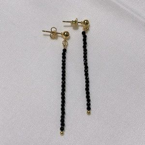 Black spinel earrings